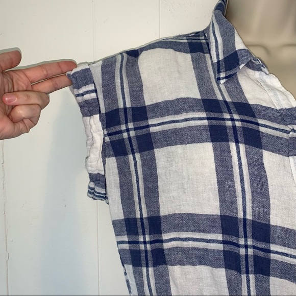 Rails Amelie Lapis Coast White Top Linen Blend M - Picture 3 of 5